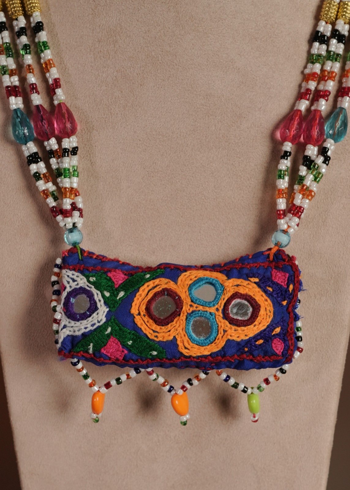 Second image of Kutch Glasswork Rectangle Pendant Chain