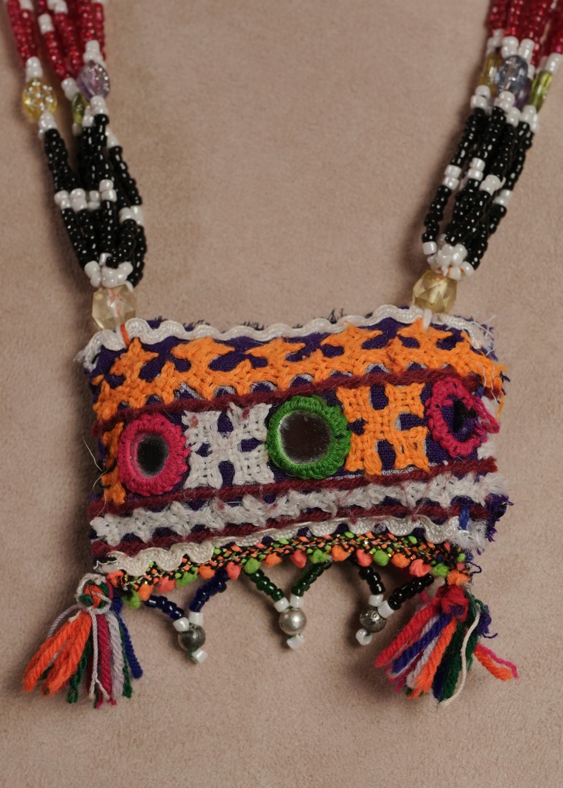 Second image of Kutch Glasswork Rectangle Pendant Chain