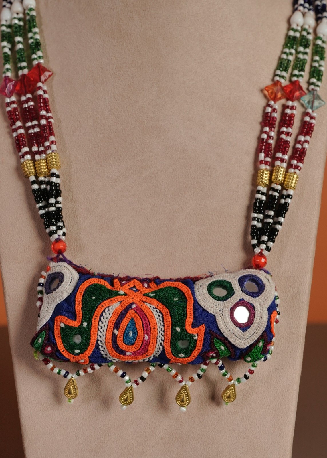 Second image of Kutch Glasswork Rectangle Pendant Chain
