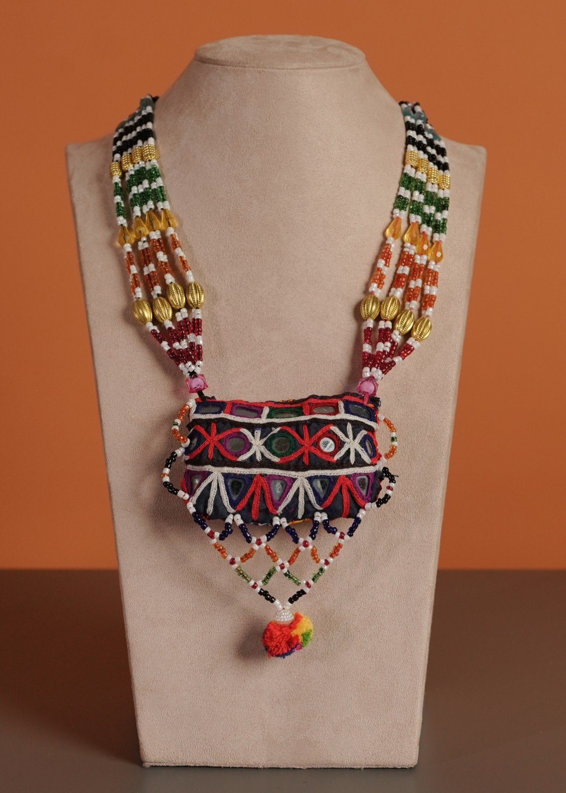 Kutch Glasswork Rectangle Pendant Chain