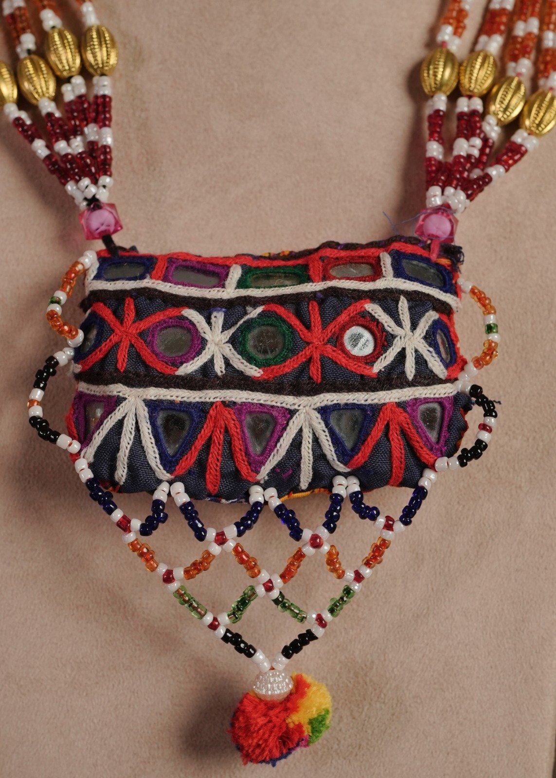 Second image of Kutch Glasswork Rectangle Pendant Chain