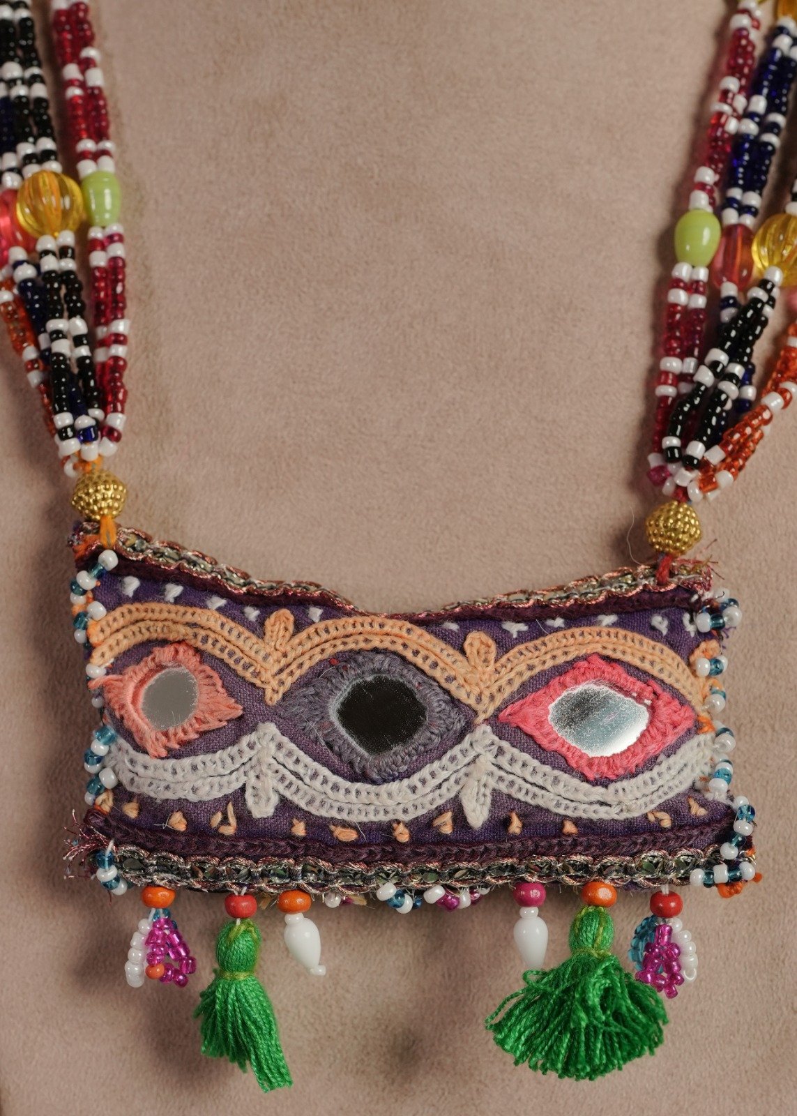 Second image of Kutch Glasswork Rectangle Pendant Chain