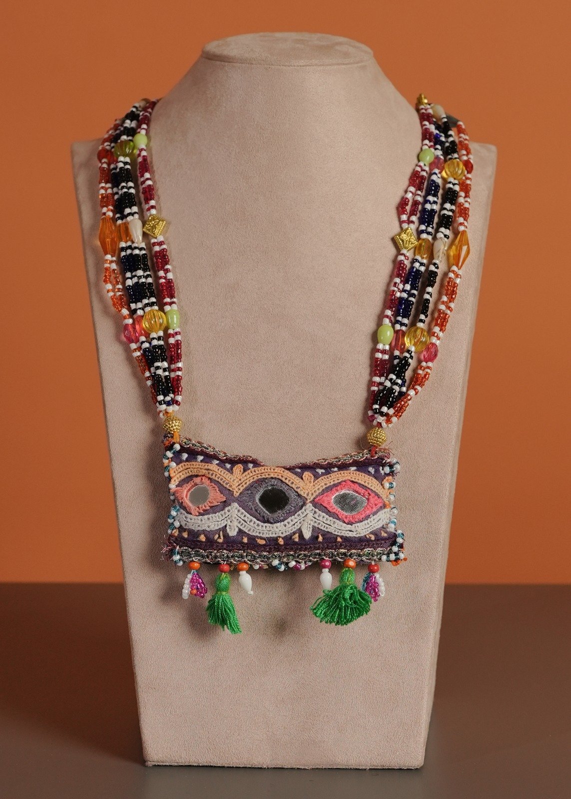 Kutch Glasswork Rectangle Pendant Chain