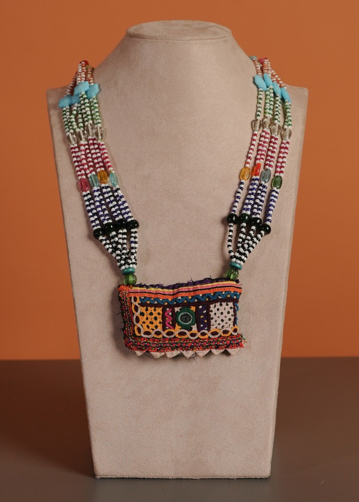 Kutch Glasswork Rectangle Pendant Chain