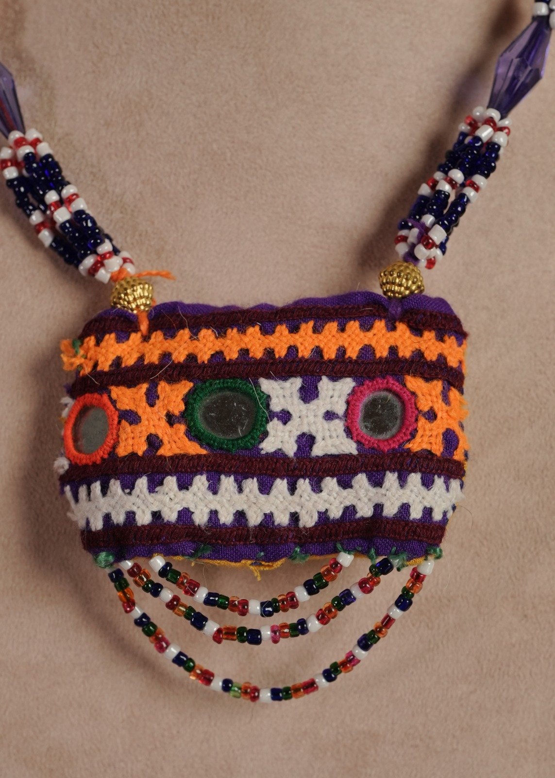 Second image of Kutch Glasswork Rectangle Pendant Chain