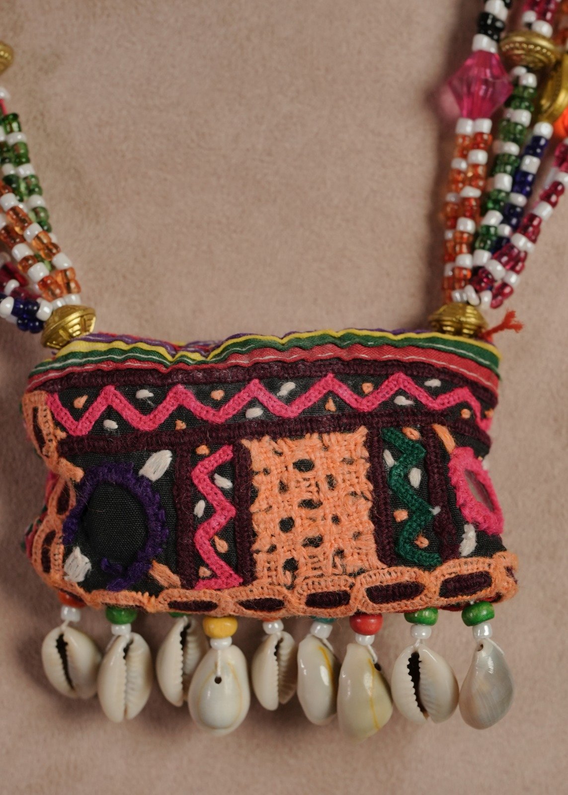 Second image of Kutch Glasswork Rectangle Pendant Chain