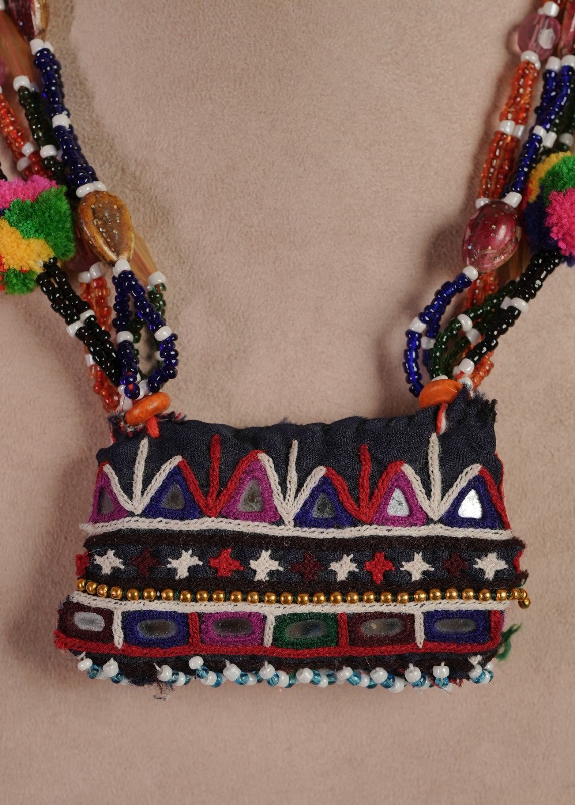 Second image of Kutch Glasswork Rectangle Pendant Chain