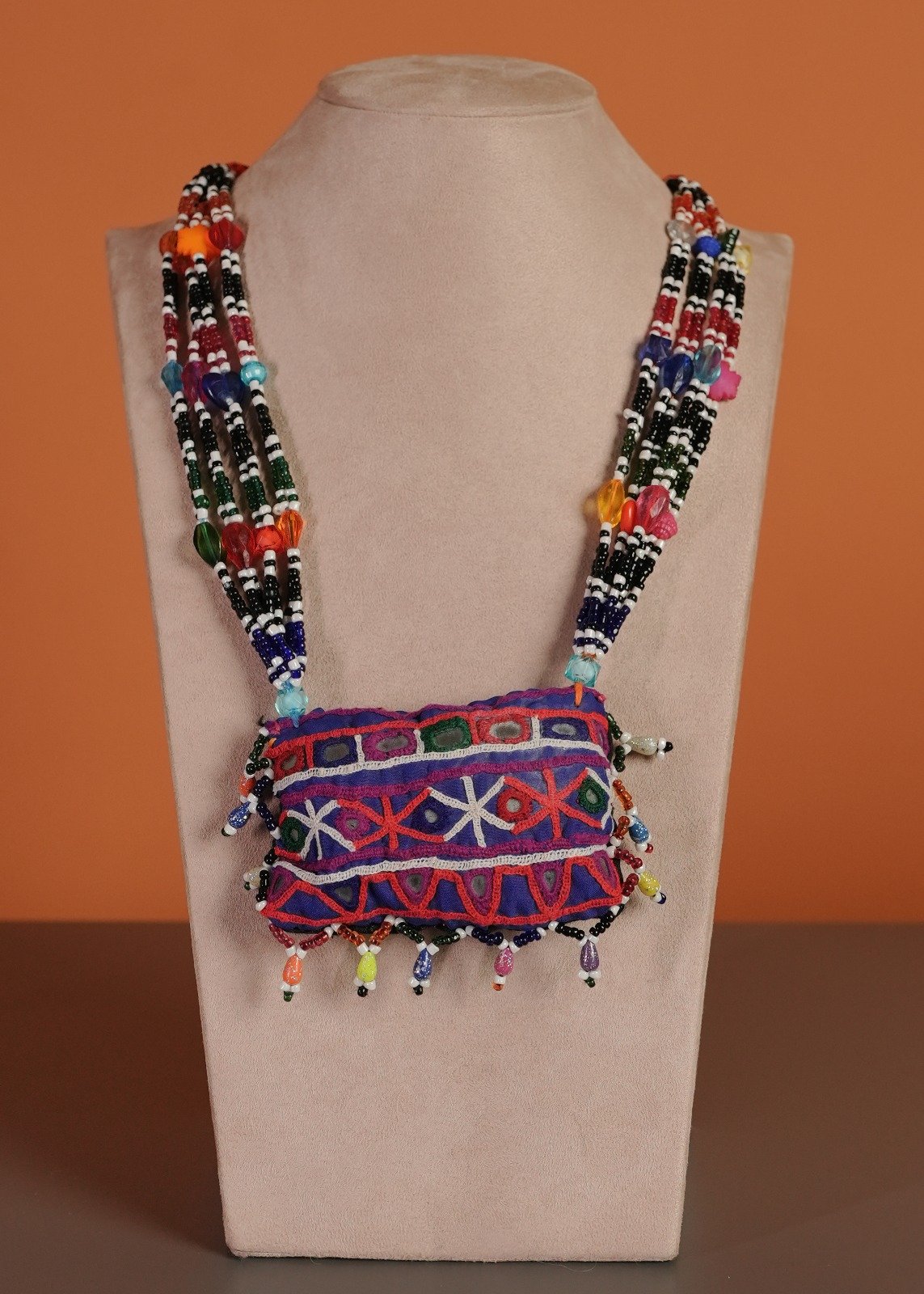 Kutch Glasswork Rectangle Pendant Chain