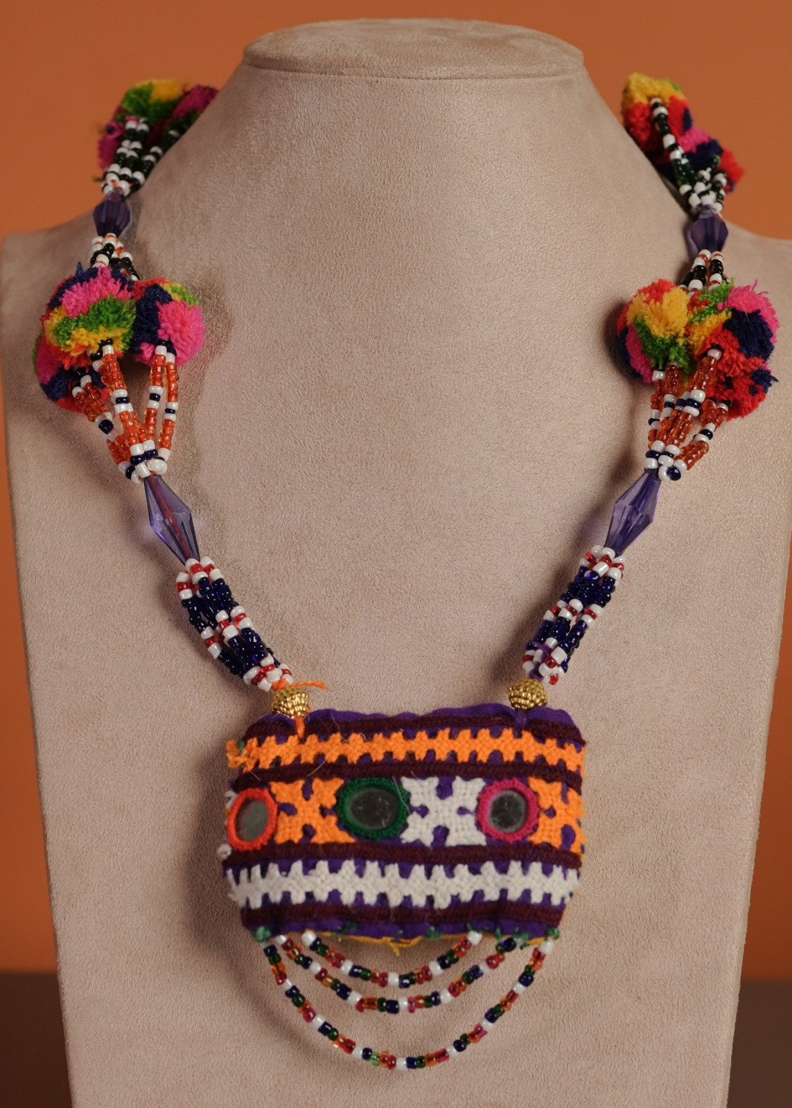 Kutch Glasswork Rectangle Pendant Chain