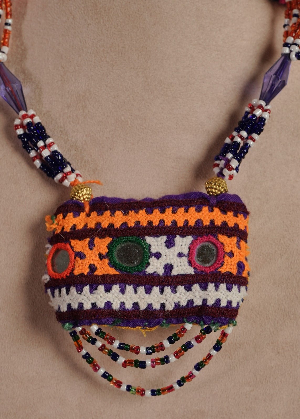 Second image of Kutch Glasswork Rectangle Pendant Chain