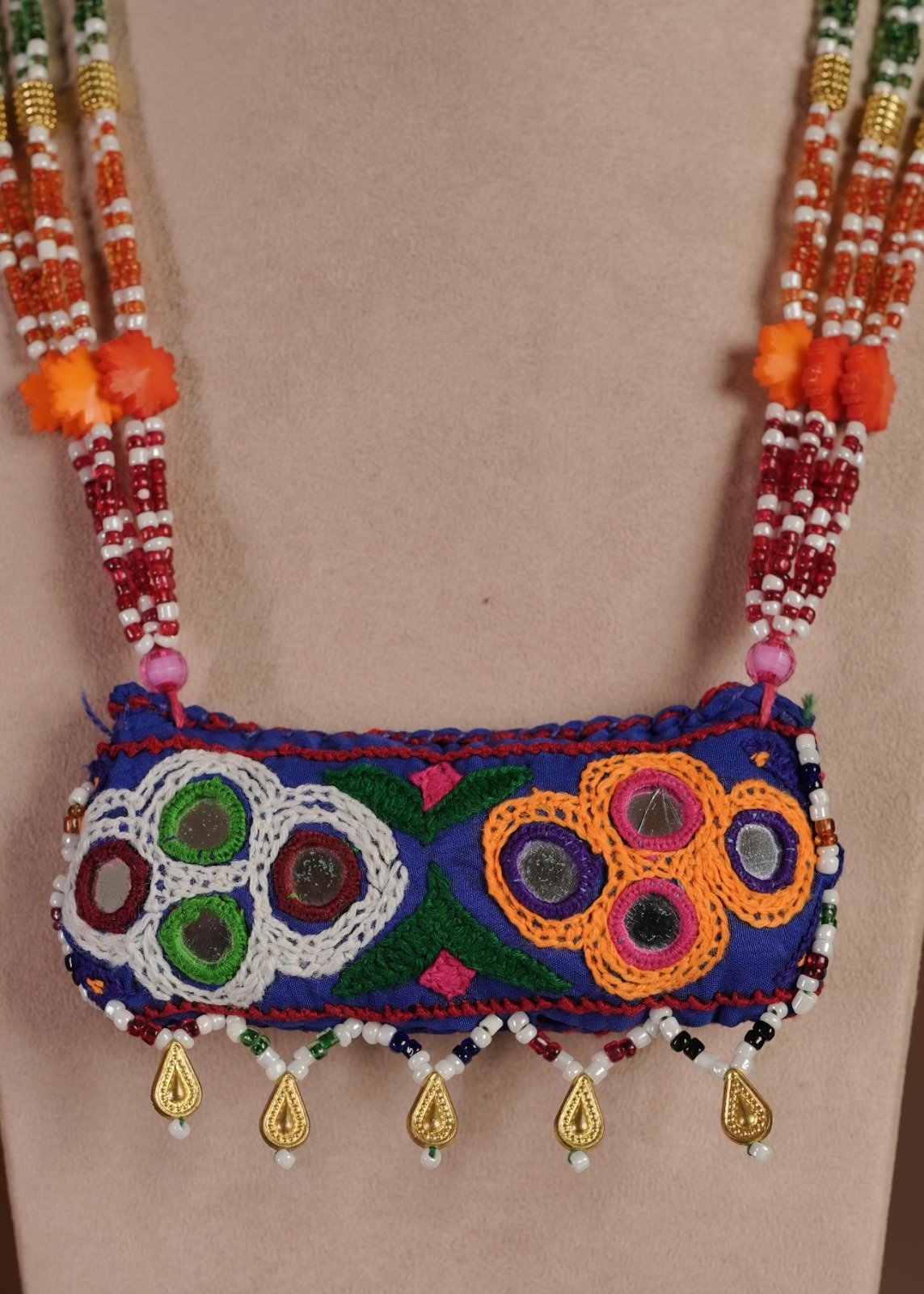 Second image of Kutch Glasswork Rectangle Pendant Chain