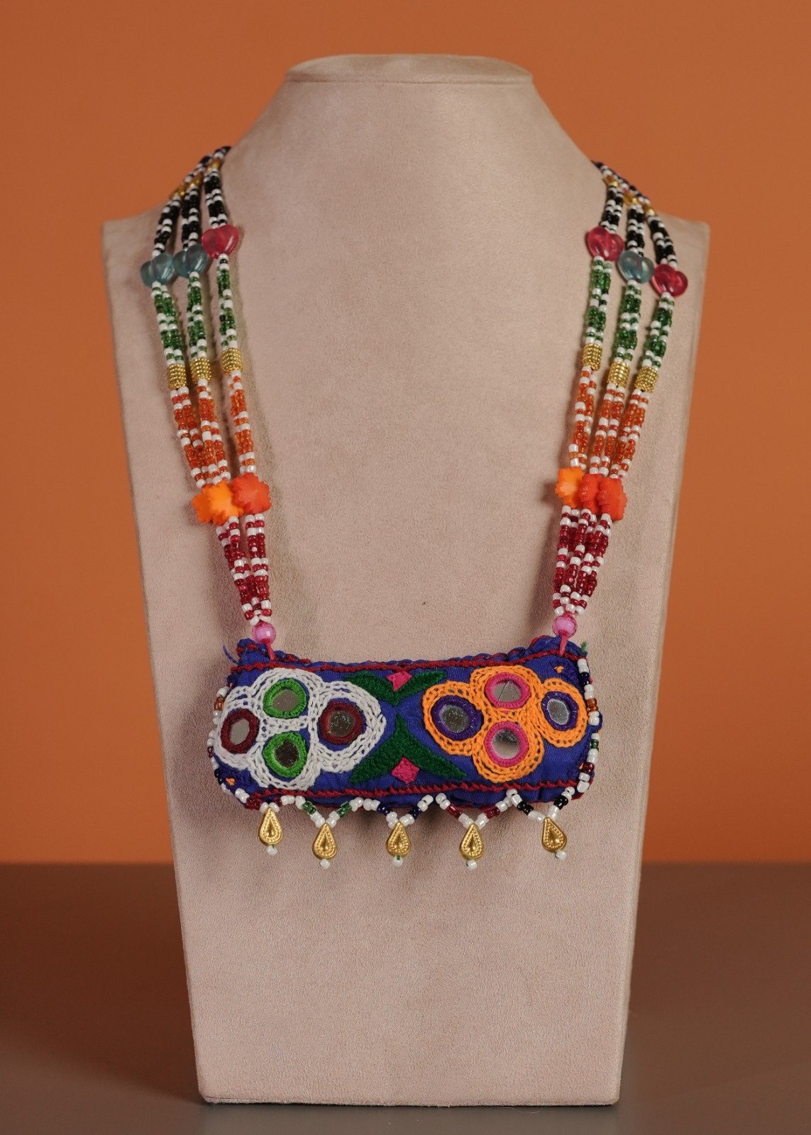 Kutch Glasswork Rectangle Pendant Chain
