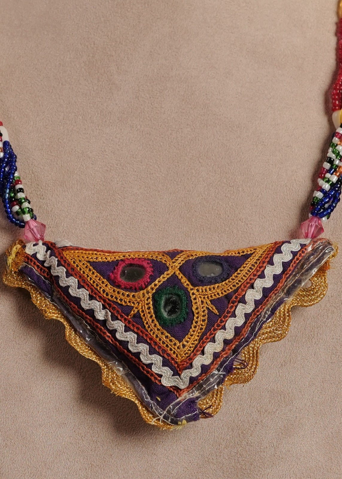 Second image of Kutch Glasswork Triangle Pendant Chain