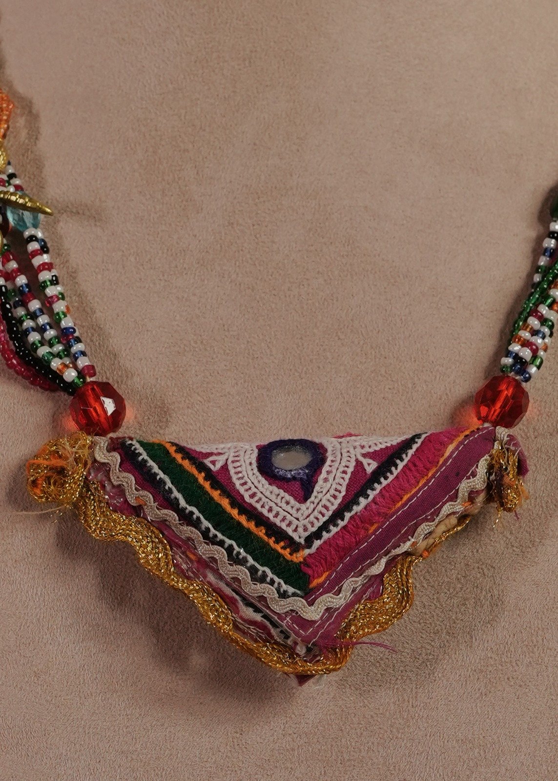 Second image of Kutch Glasswork Triangle Pendant Chain