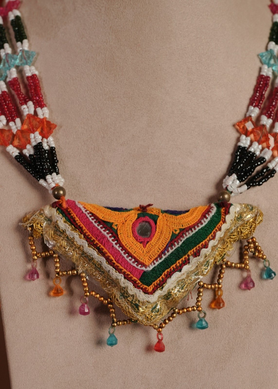 Second image of Kutch Glasswork Triangle Pendant Chain